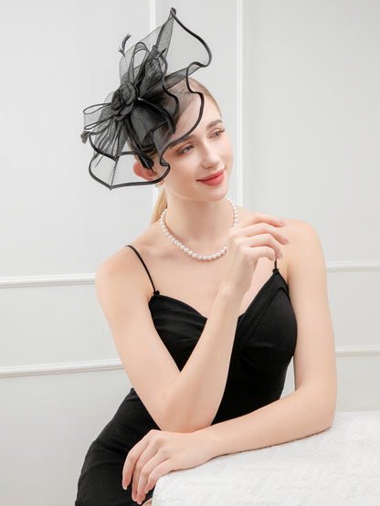 Fascinator Kentucky Derby & Tea Party Flower Feather Hat FF812.(3PC)
