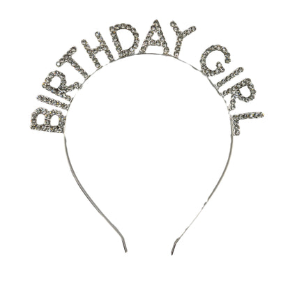 IRON ALLOY RHINESTONE BIRTHDAY GIRL HEADBAND TI3117-4(12PC)