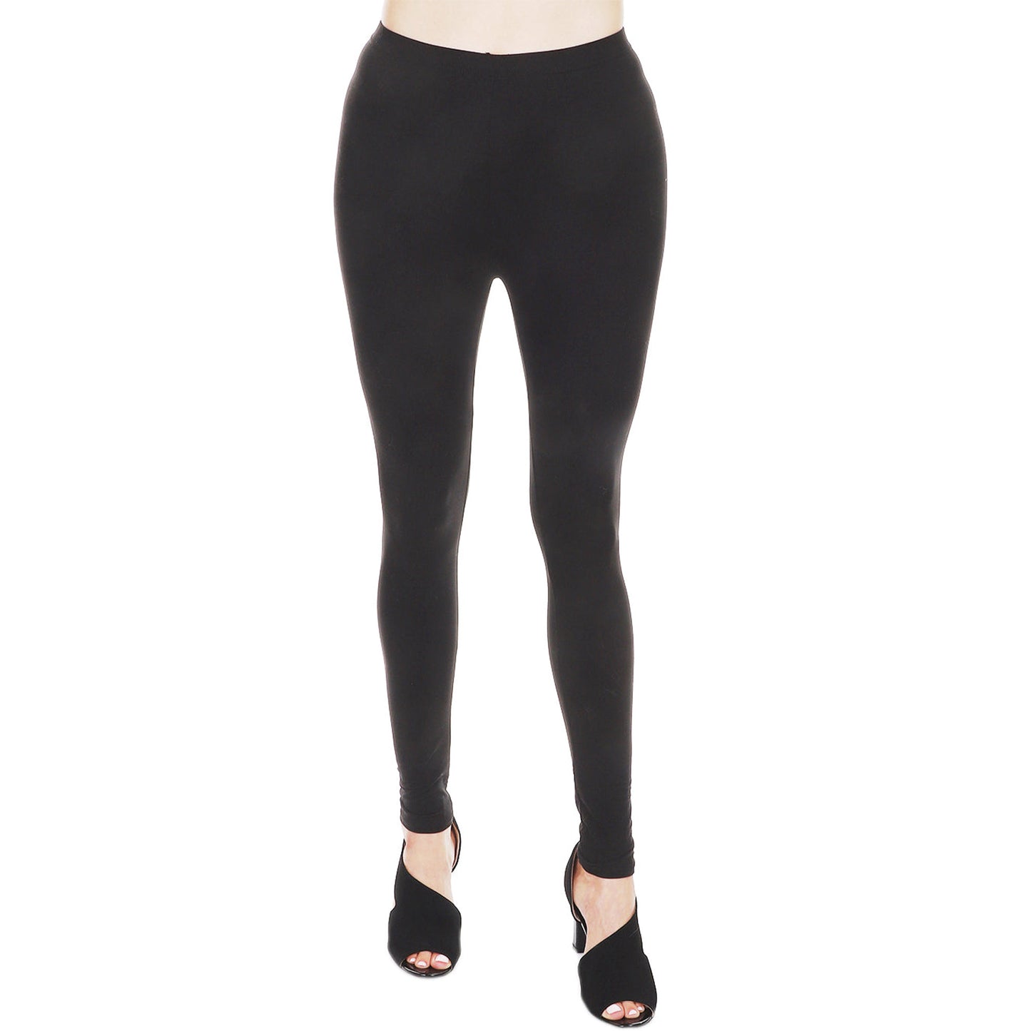 Elasticized Waistband Black Leggings LGR1 (6PC)
