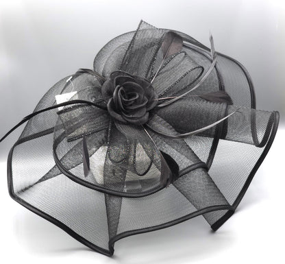 Fascinator Kentucky Derby & Tea Party Flower Feather Hat FF812.(3PC)
