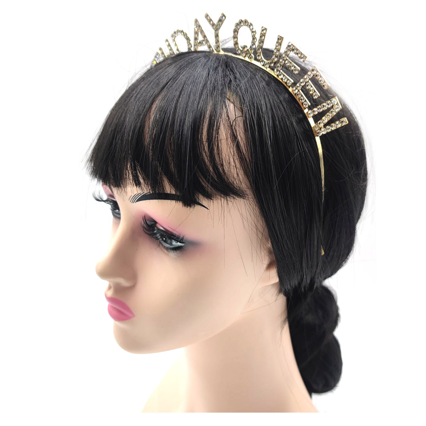 IRON ALLOY RHINESTONE BIRTHDAY QUEEN HEADBAND TI3117-5 (12PC)