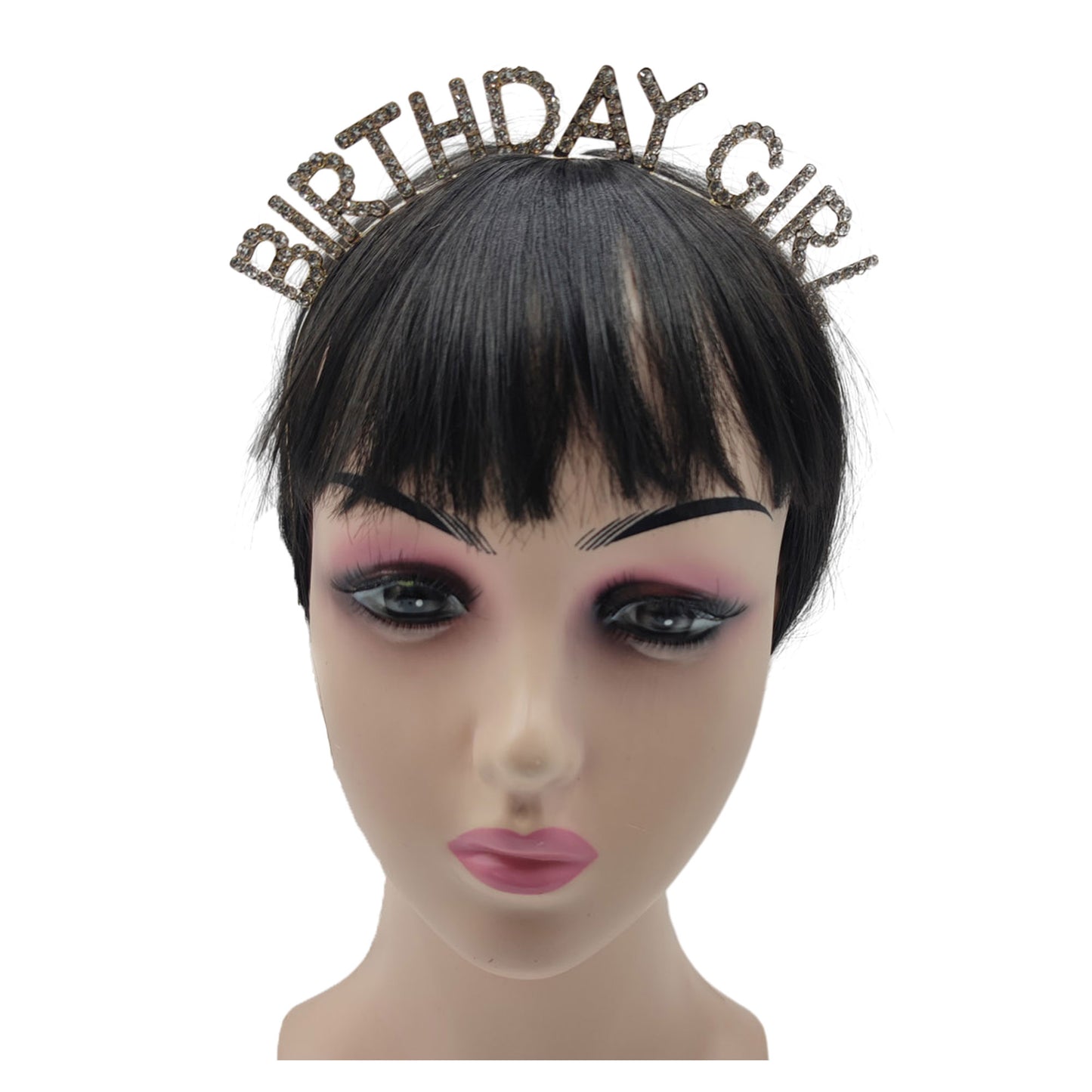 IRON ALLOY RHINESTONE BIRTHDAY GIRL HEADBAND TI3117-4(12PC)