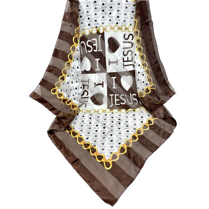 Silky Scarf I Love Jesus ST3720-1 (12PC)
