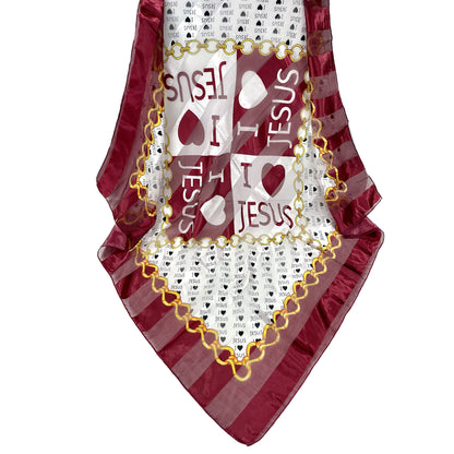 Silky Scarf I Love Jesus ST3720-1 (12PC)