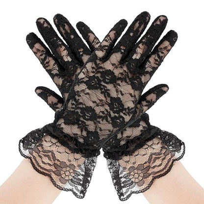Flower Lace Gloves FG388-2BL (12pc)
