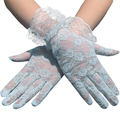 Flower Lace Gloves FG388-2BL (12pc)