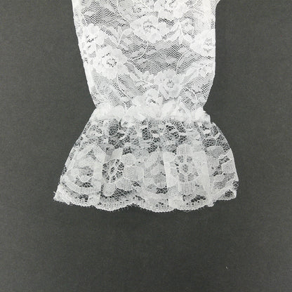 Flower Lace Long Gloves FG388-8BL (6pc)