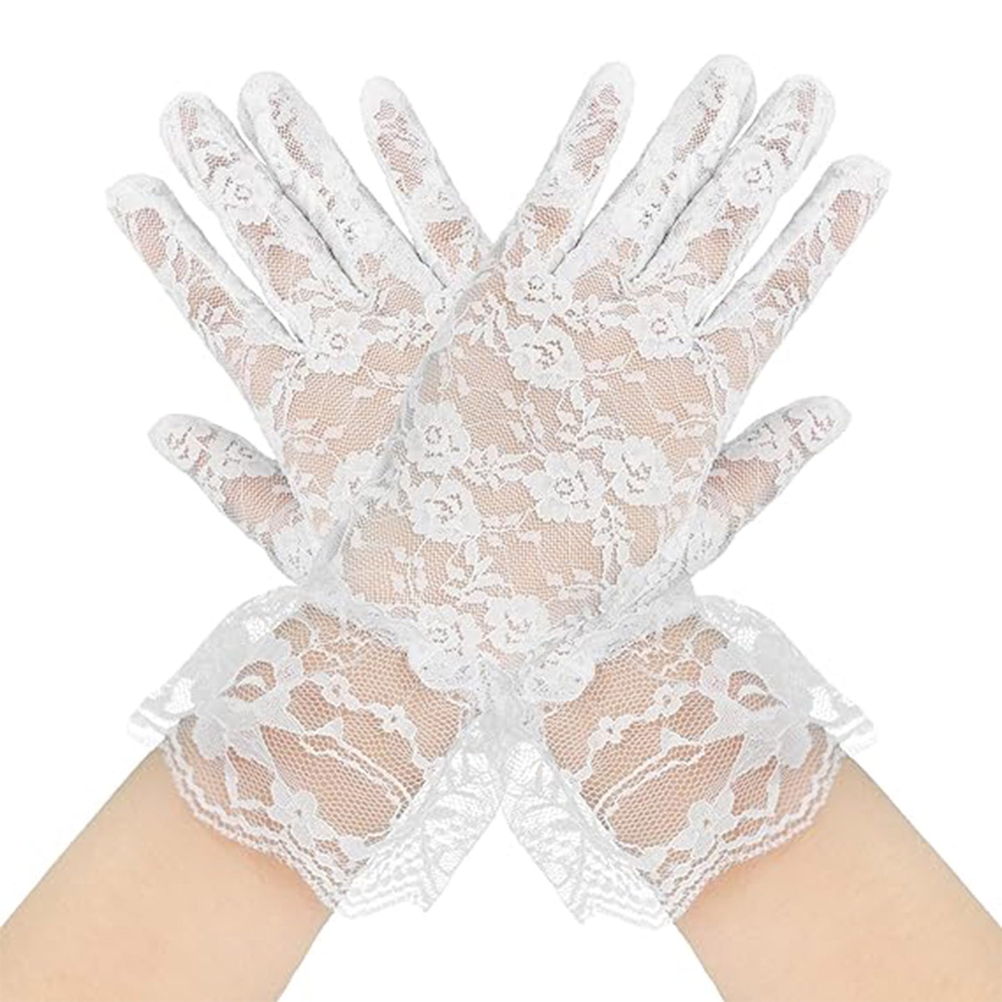Flower Lace Gloves FG388-2BL (12pc)