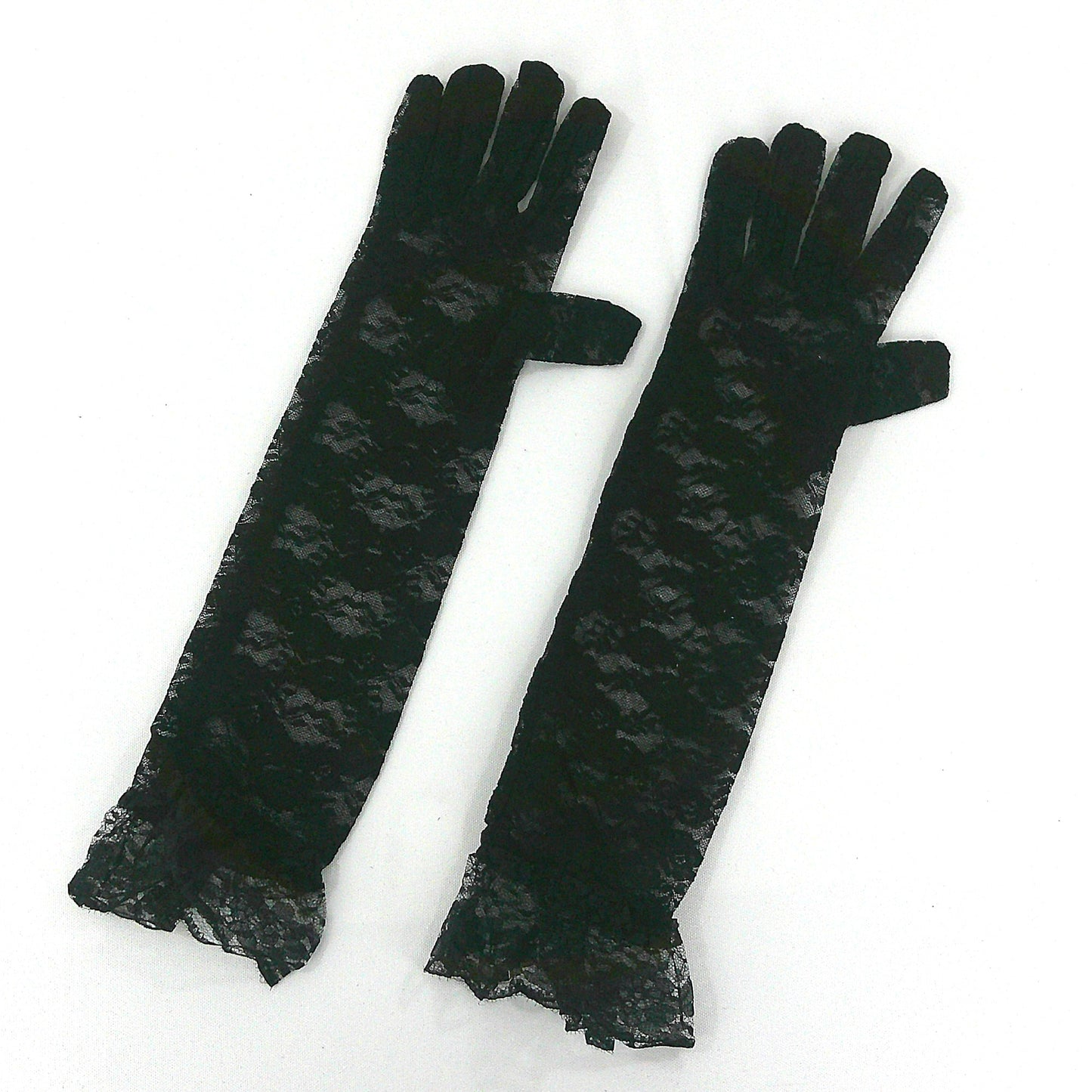 Flower Lace Long Gloves FG388-8BL (6pc)
