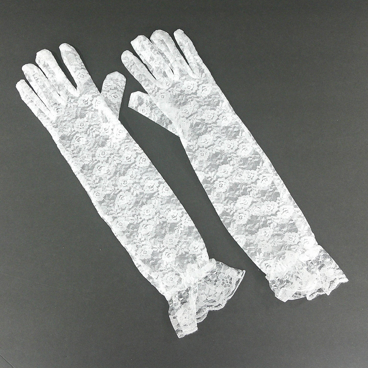 Flower Lace Long Gloves FG388-8BL (6pc)