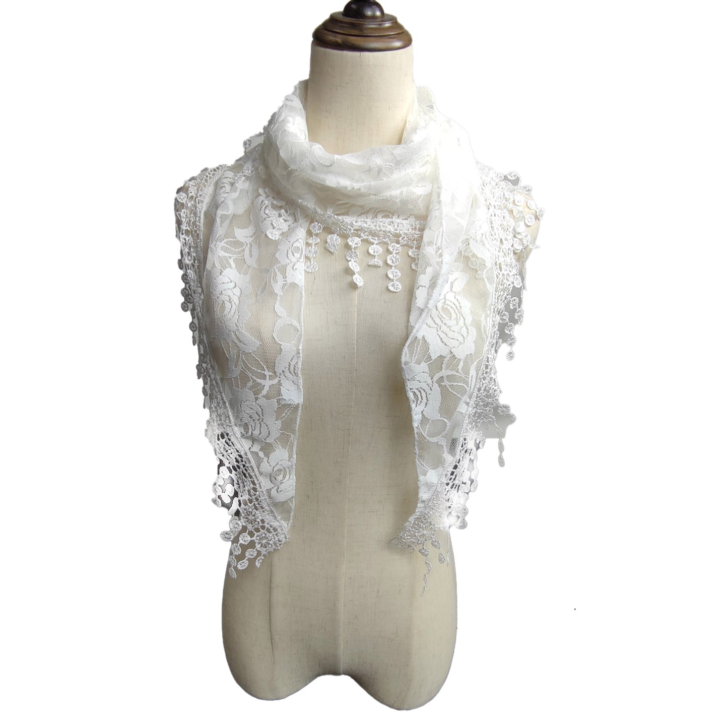 Rose Pattern Lace Scarves SS629 (12pcs)