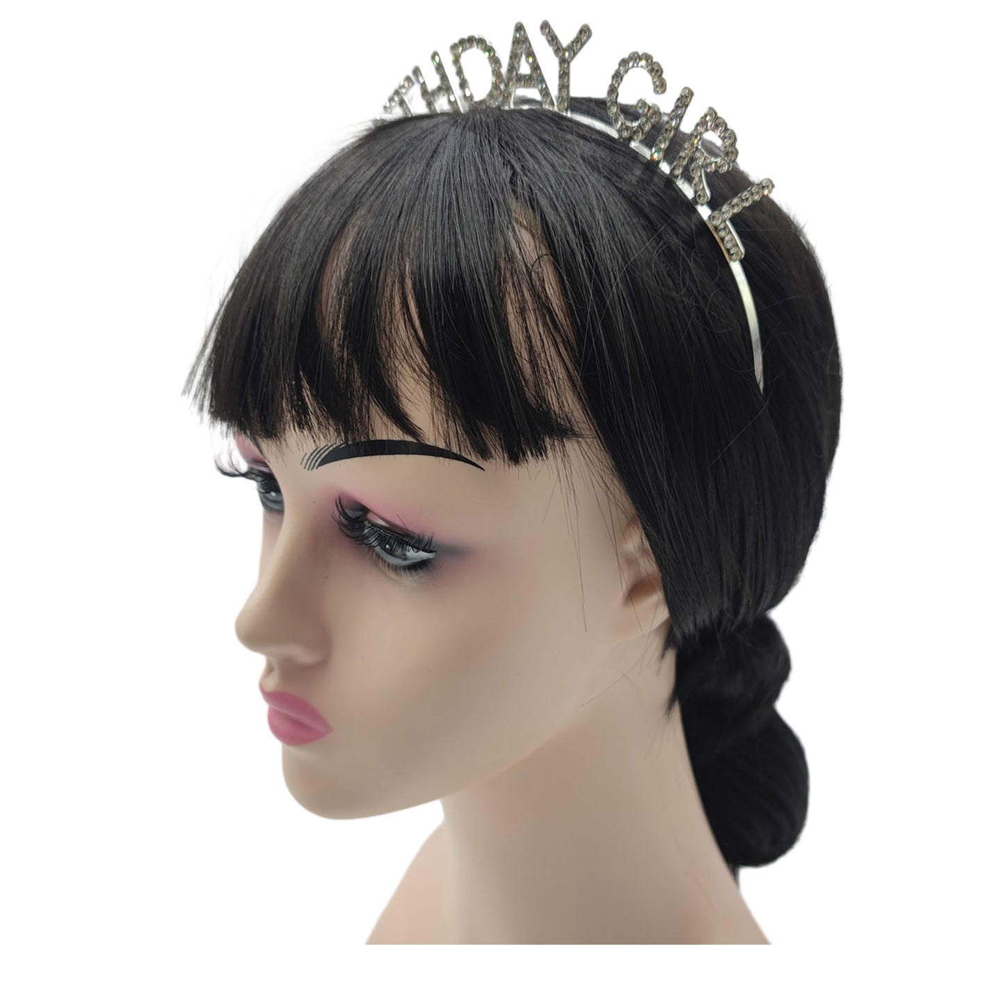IRON ALLOY RHINESTONE BIRTHDAY GIRL HEADBAND TI3117-4(12PC)