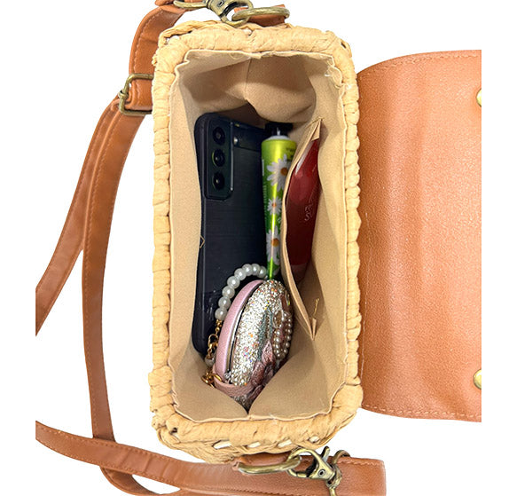 Rattan Beach Shoulder Crossbody Bag BG4225-11. (1pc)