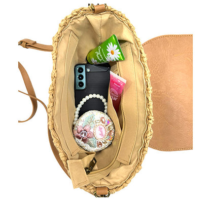 Rattan Beach Shoulder Crossbody Bag BG4225-8. (1pc)
