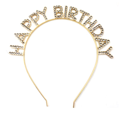 Iron Alloy Rhinestone Happy Birthday Head Band HB101 (12PC)