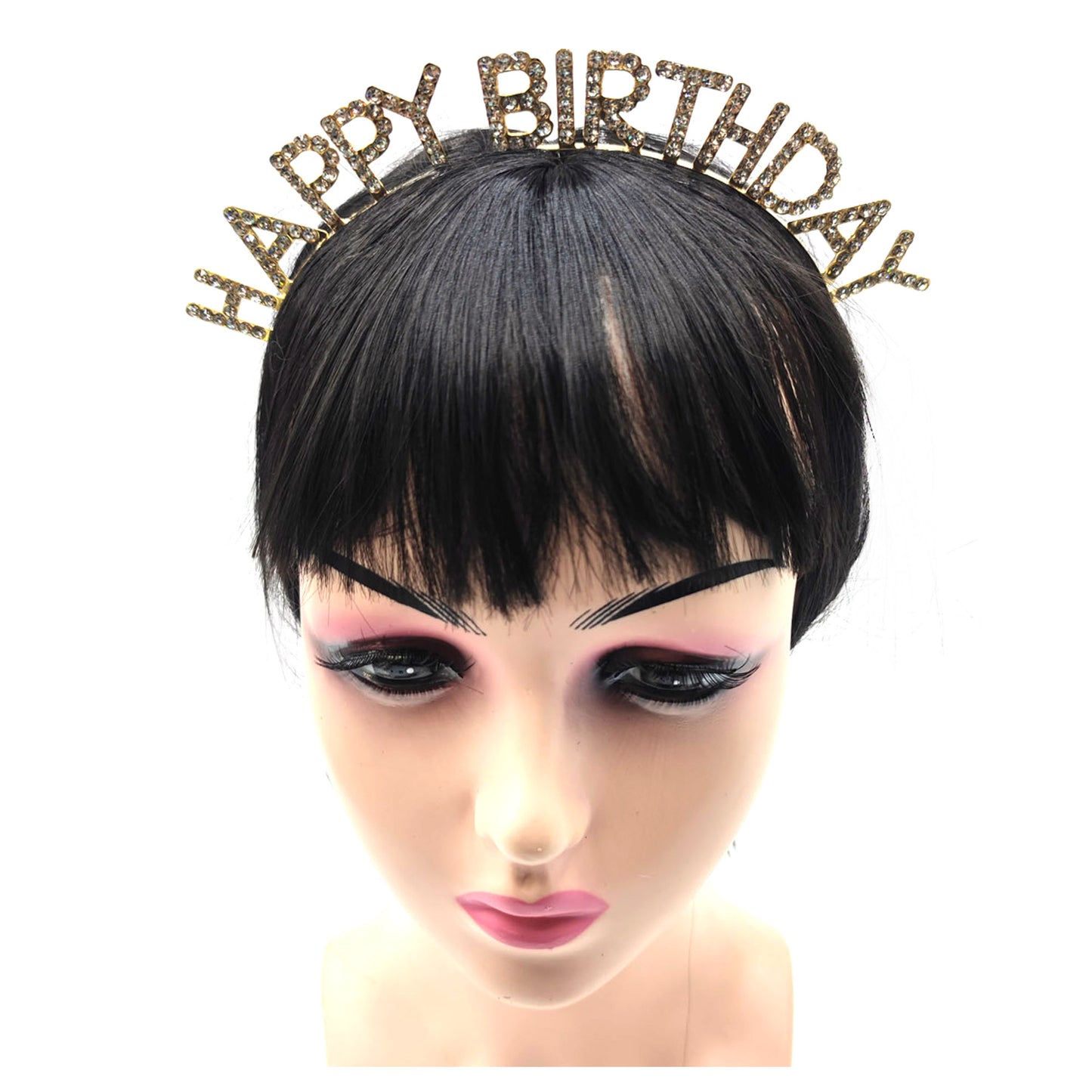 Iron Alloy Rhinestone Happy Birthday Head Band HB101 (12PC)