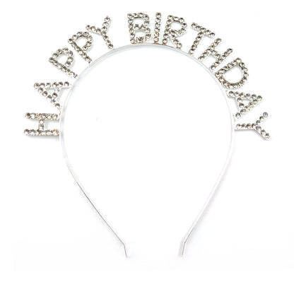 Iron Alloy Rhinestone Happy Birthday Head Band HB101 (12PC)