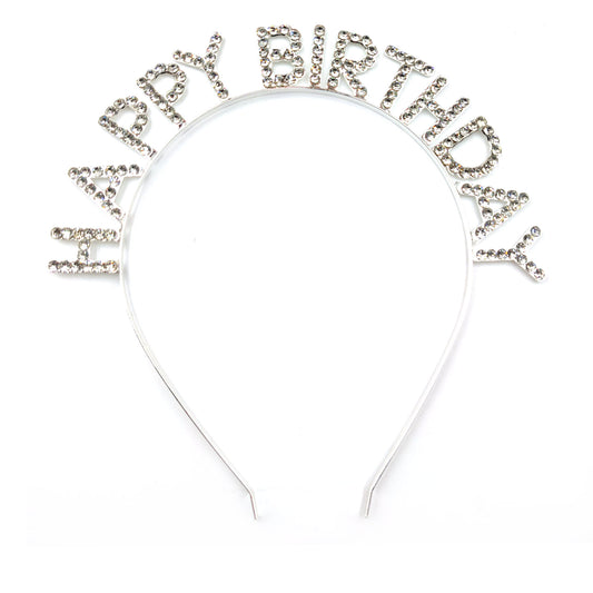 Iron Alloy Rhinestone Happy Birthday Head Band HB101 (12PC)