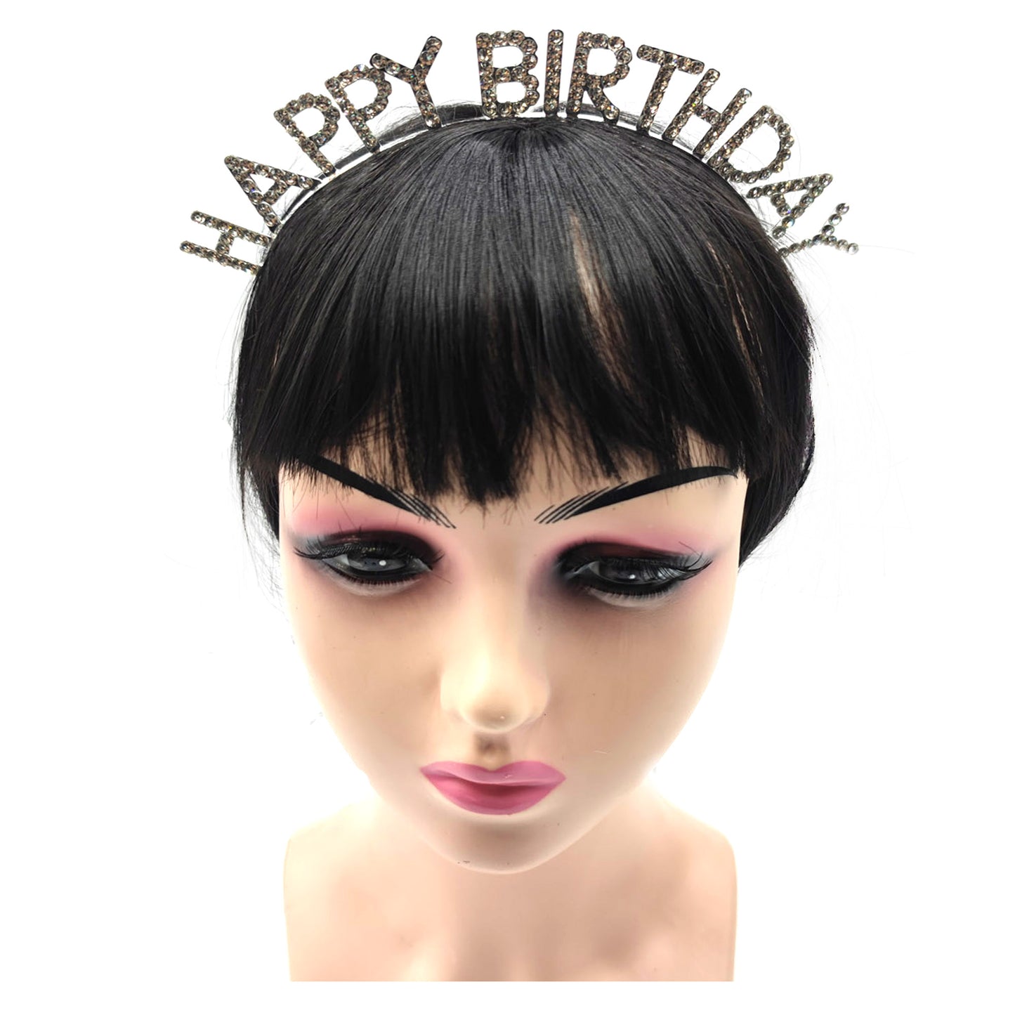 Iron Alloy Rhinestone Happy Birthday Head Band HB101 (12PC)