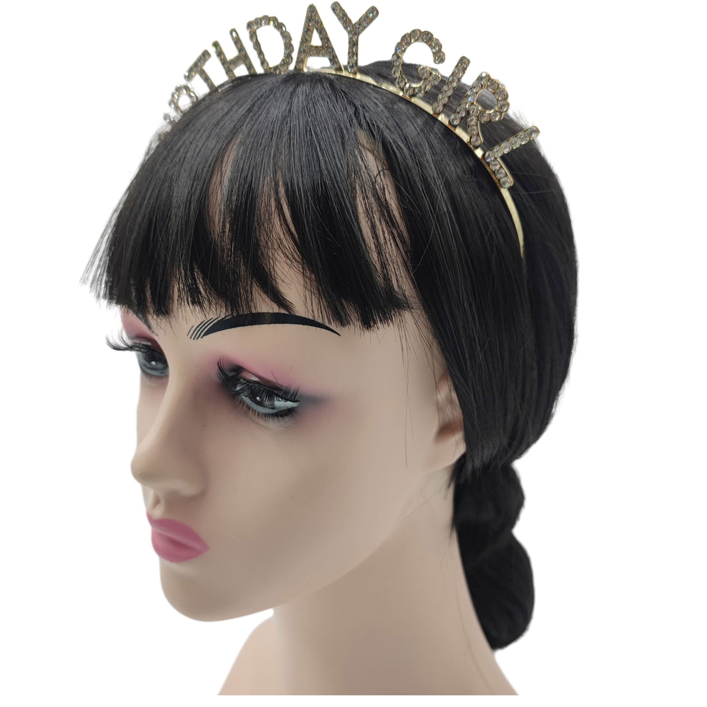 IRON ALLOY RHINESTONE BIRTHDAY GIRL HEADBAND TI3117-4(12PC)