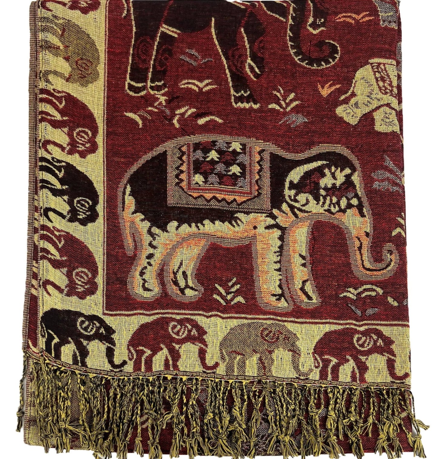 Metallic Pashmina Elephant Pattern GM35 (12PC)