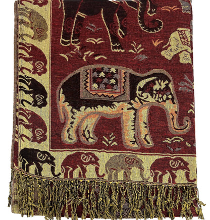 Metallic Pashmina Elephant Pattern GM35 (12PC)