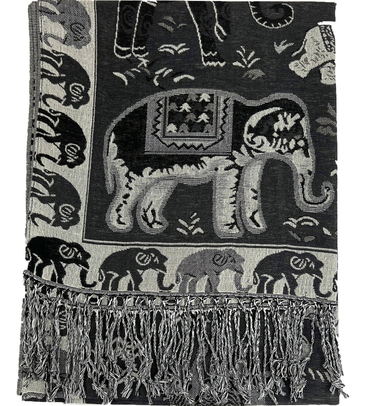 Metallic Pashmina Elephant Pattern GM35 (12PC)
