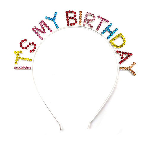 Iron Alloy Rhinestone It's My Birthday Head Band HB102 (12pc)