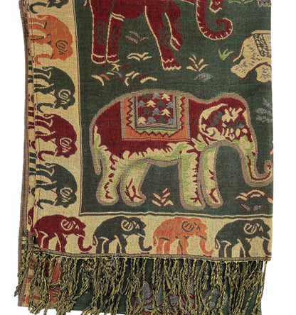 Metallic Pashmina Elephant Pattern GM35 (12PC)