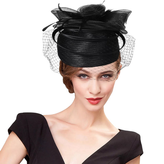 VINTAGE FASCINATOR CHURCH DERBY COCKTAIL TEA PARTY PILLBOX HAT  FF919 (1PC)