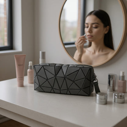 Geometric Triangle Pattern Makeup Pouch JB5526-14 (12PC)