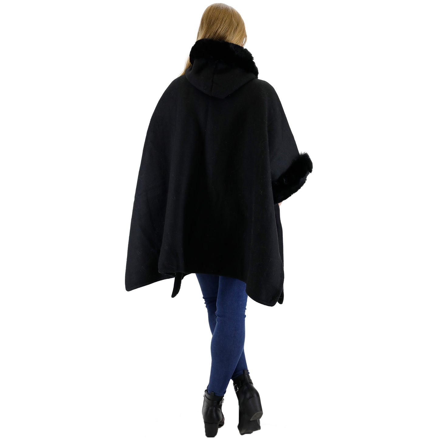 FUR POCKET HOODIE SHAWL P4028 (3PC)