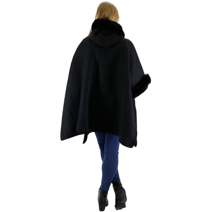 FUR POCKET HOODIE SHAWL P4028 (3PC)