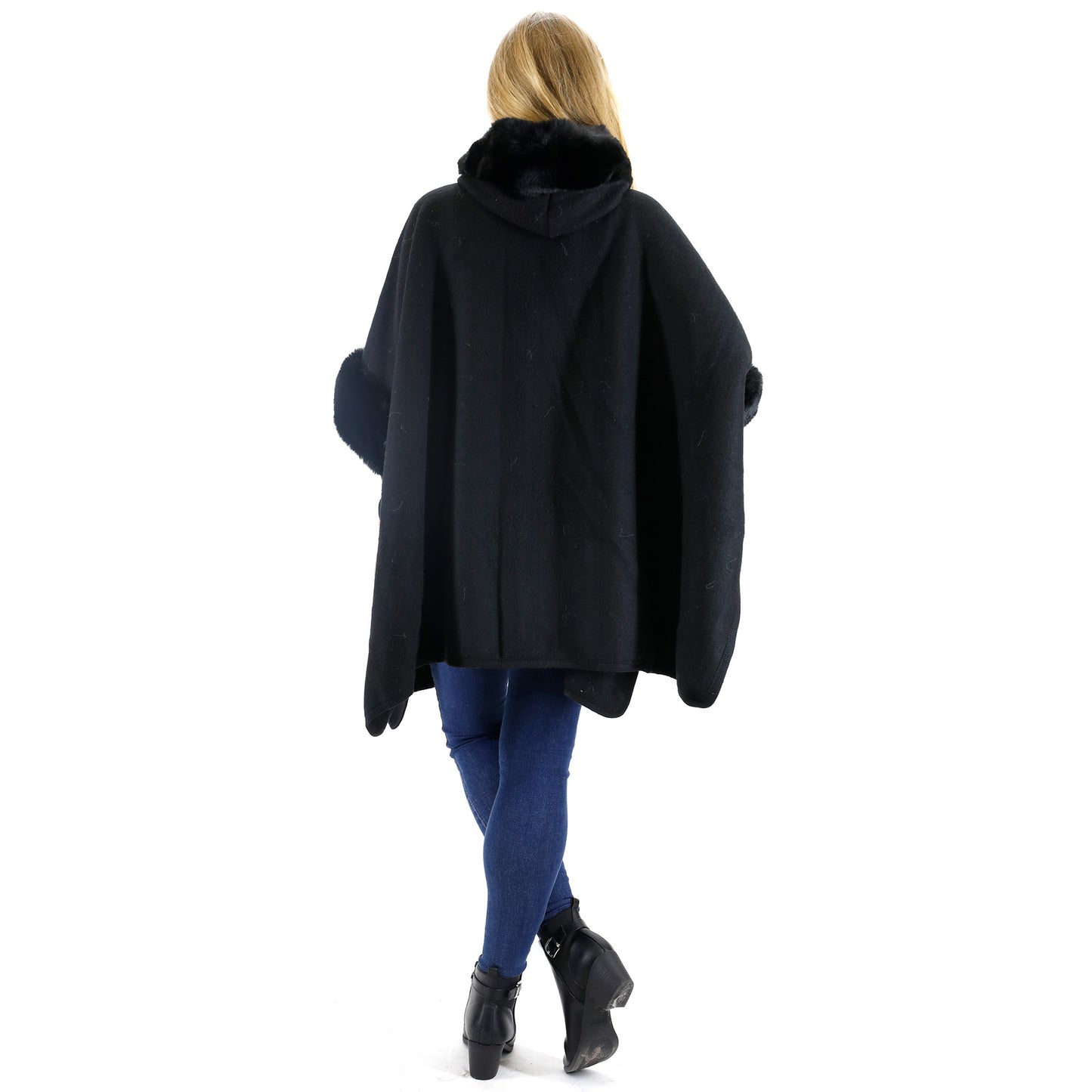 FUR HOODIE SHAWL P183 (3PC)