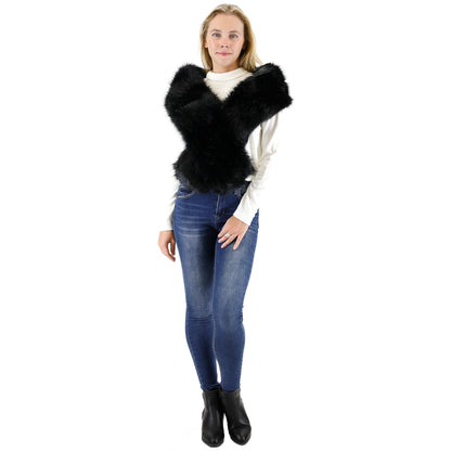 FAUX FUR SHAWL NARROW P7240 (3PC)
