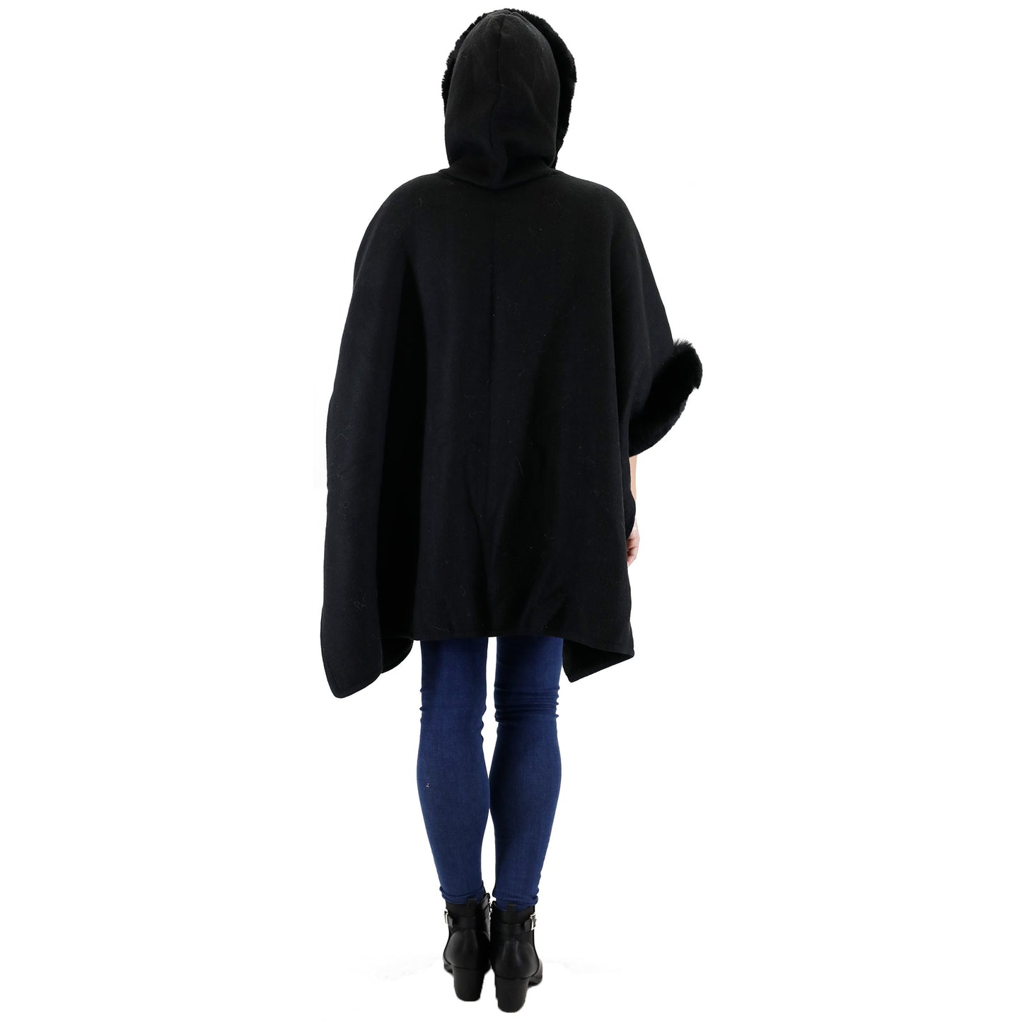 FUR POCKET HOODIE SHAWL P4028 (3PC)
