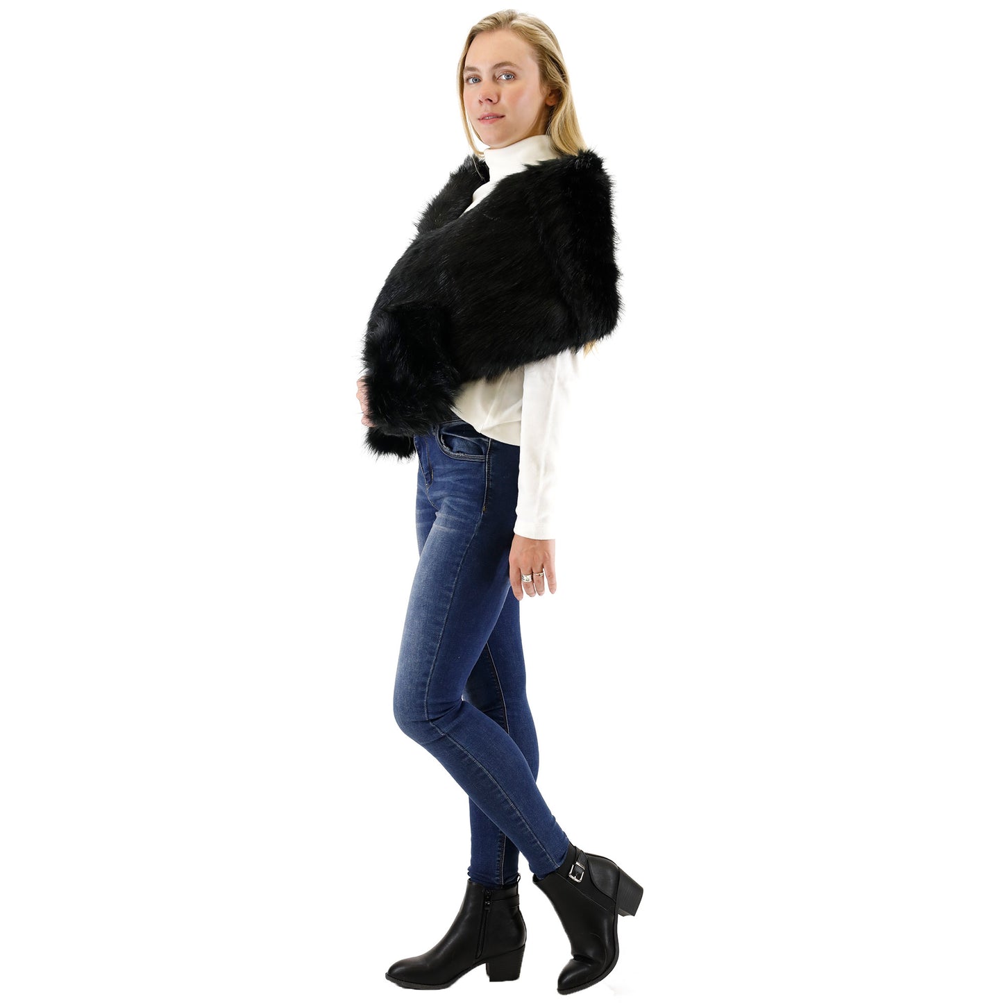 FAUX FUR SHAWL WIDE P373 (3PC)