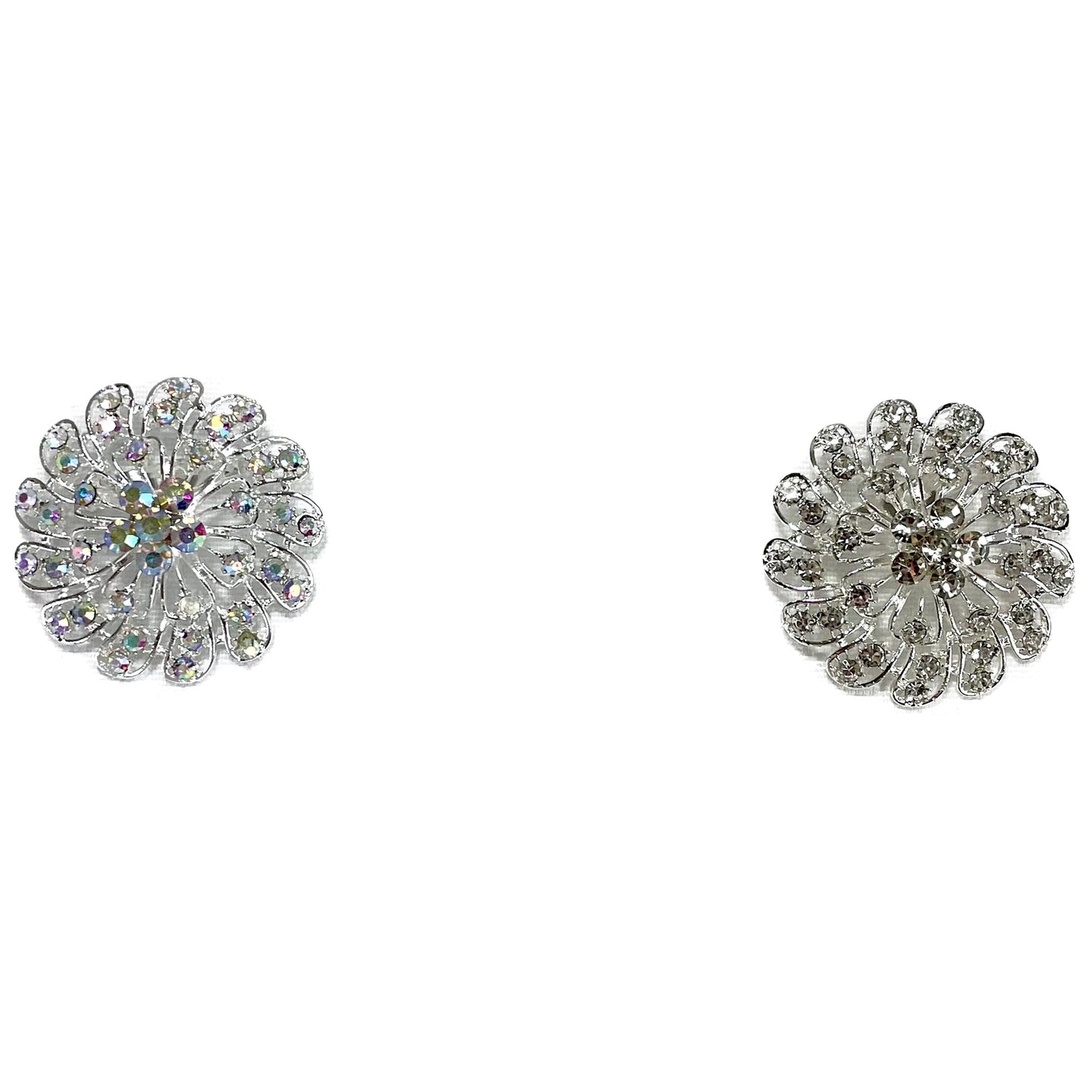 Rhinestone Flower Brooch BC0427-10 (12PC)