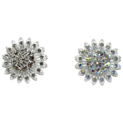 Rhinestone Flower Brooch BC0427-11 (12PC)