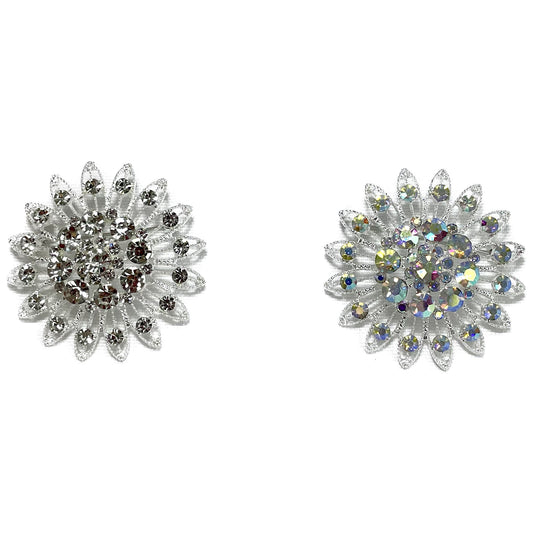 Rhinestone Flower Brooch BC0427-11 (12PC)
