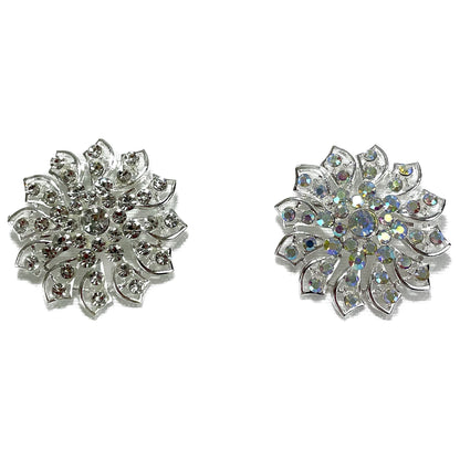 Rhinestone Flower Brooch BC0427-13 (12PC)