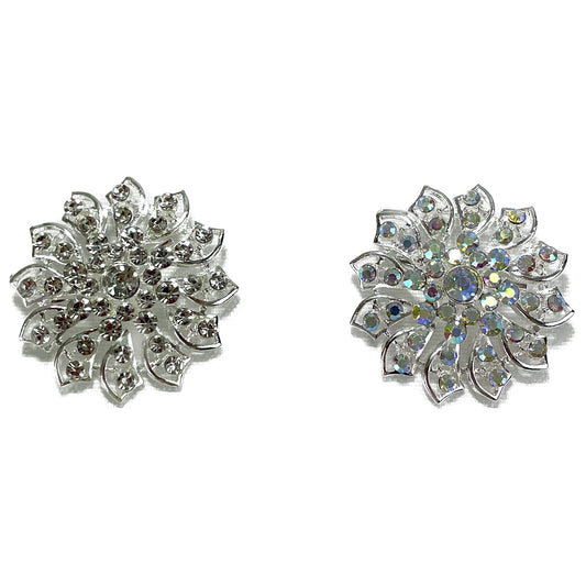Rhinestone Flower Brooch BC0427-13 (12PC)