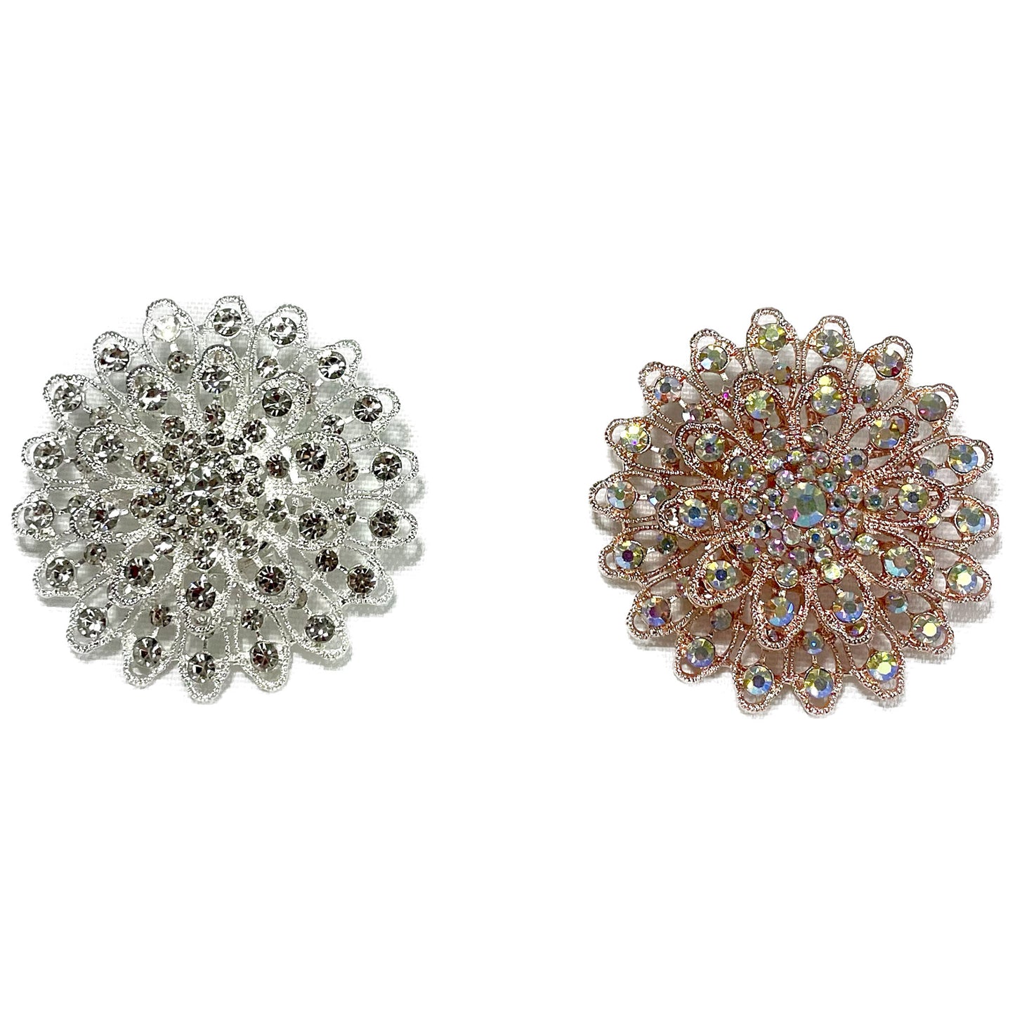 Rhinestone Flower Brooch BC0427-8 (12PC)