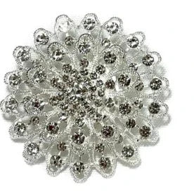 Rhinestone Flower Brooch BC0427-8 (12PC)