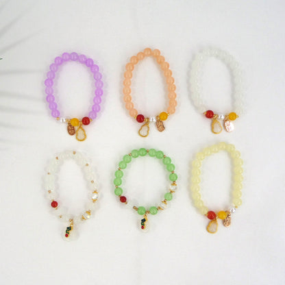 Natural Stone Charm Bracelet CBR3720-3 (12PC)