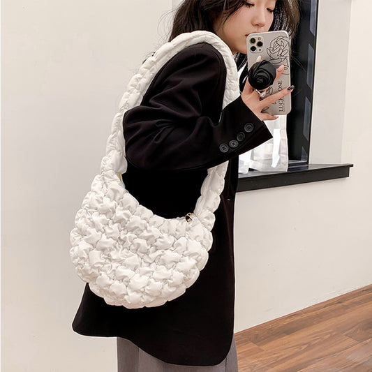 Puffer Quilted Tote Shoulder Bag Small BG0372 (1PC)