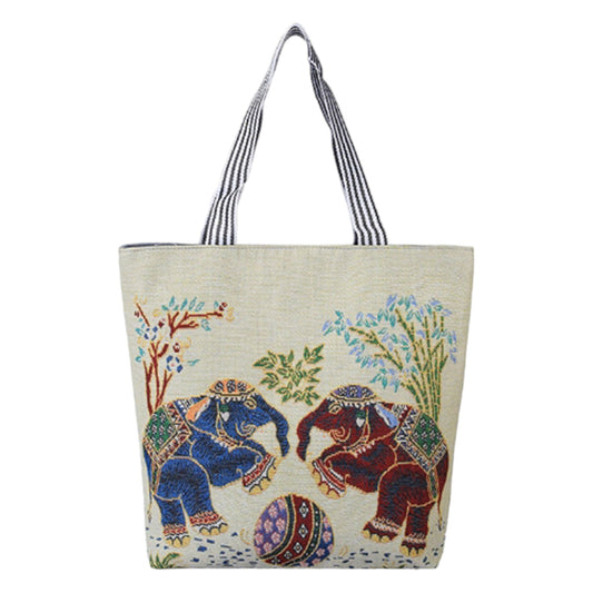 Elephant Embroidery Tote Bag BG314-8 (12PC)
