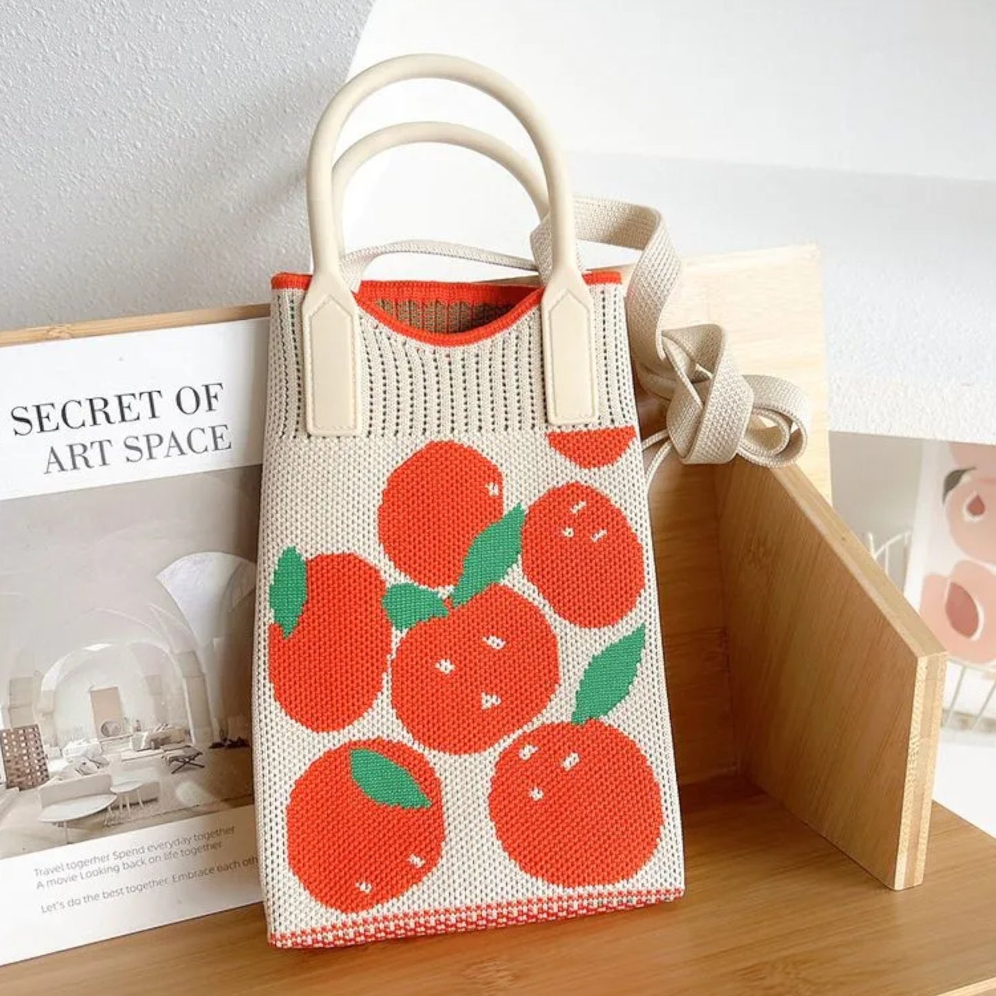 Fruit Pattern Knitted Phone Crossbody Bag BG315-3 (12PC)