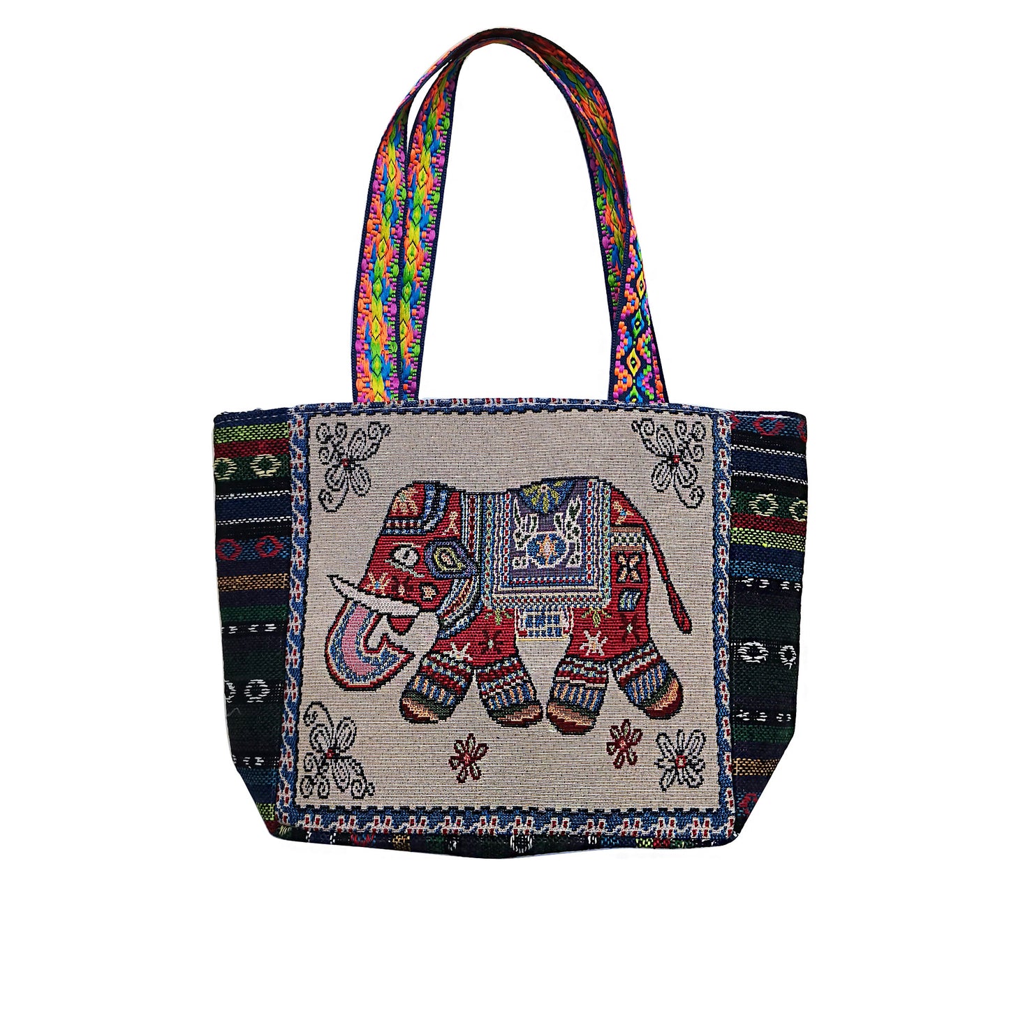 Elephant Bird Flower Embroidery Tote Shoulder Bag BG4107-16 (12PC)