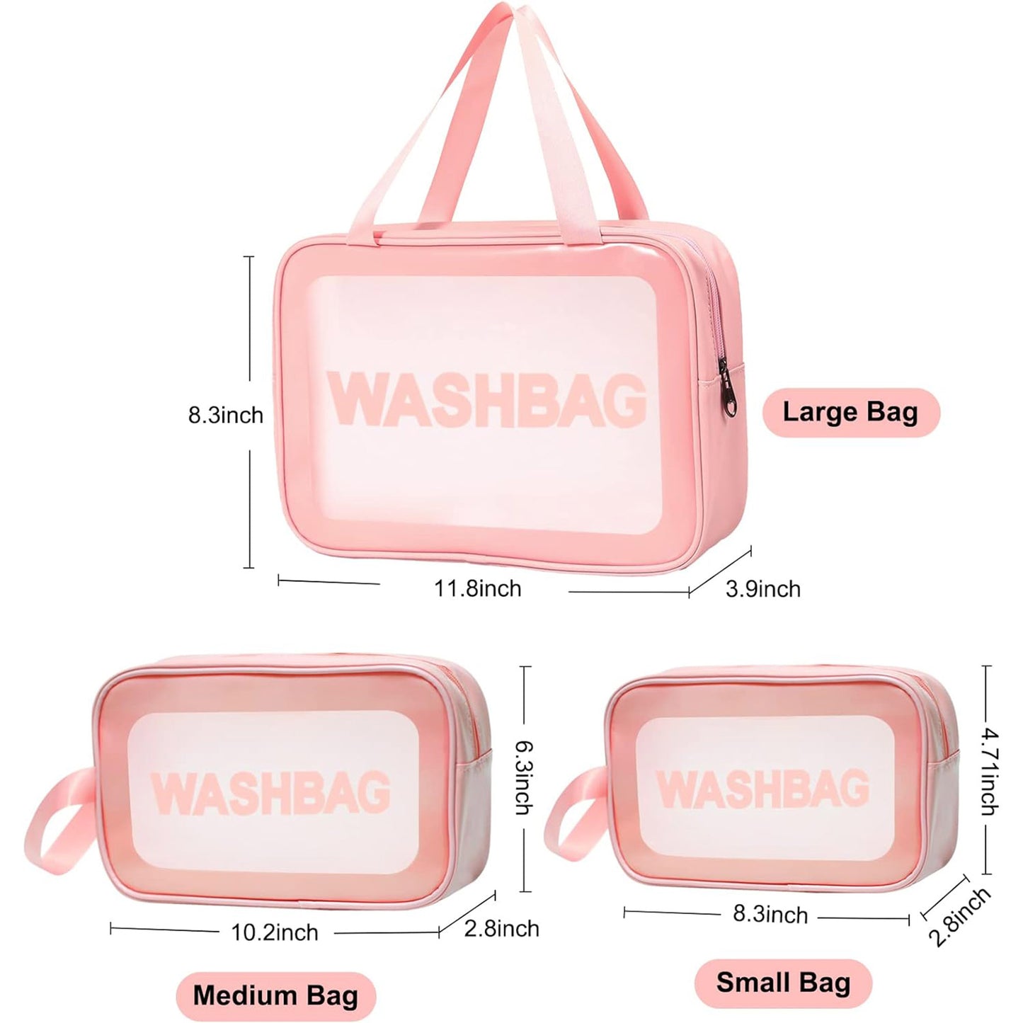 Waterproof Portable Cosmetic Bag 3pc Set BG4224-4 (6PC)